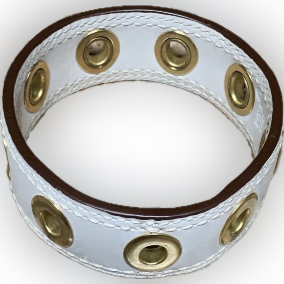 Coach Leather and Gold Tone Grommet Bracelet. Like New Condition - Picture 1 of 5